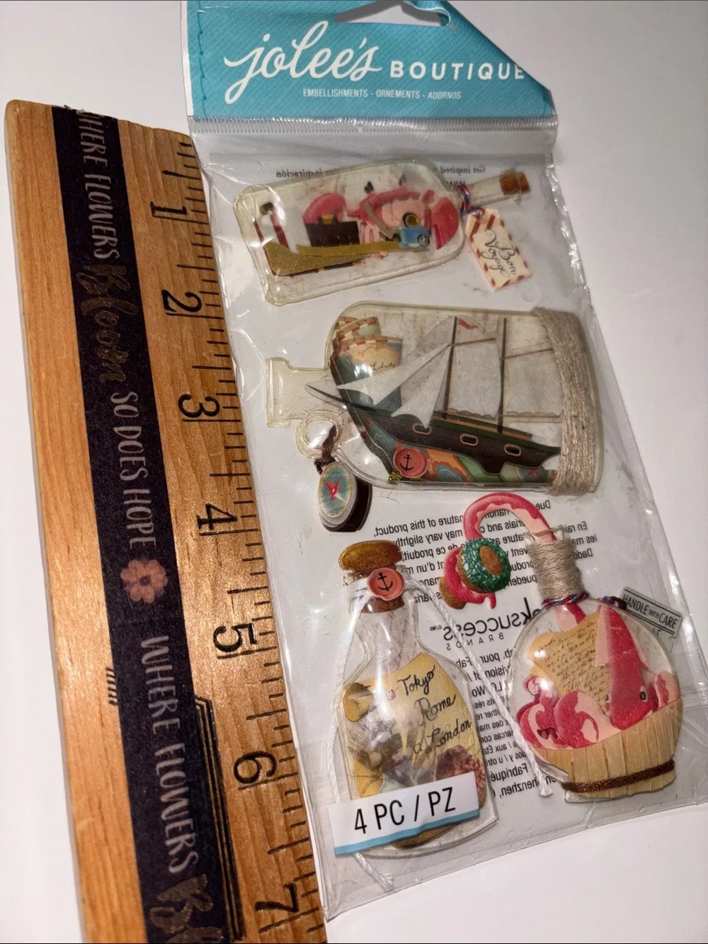 Jolee's Boutique Nautical Bottle Embellishments Jolees Message In Bottle 3D